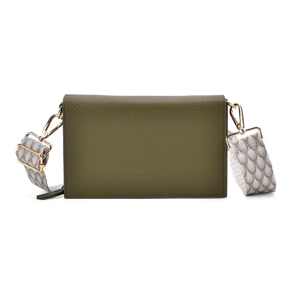 Crossbody-Tasche mit &Uuml;berschlag, Gliederriemen und RFID-Schutz, 20x4x14 cm, Gr&uuml;n