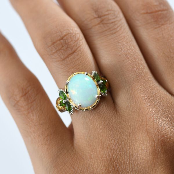D'Joy AA Nat&uuml;rlicher, &auml;thiopischer Welo Opal, Chromdiopsid und Zirkon Ring - 4,19 ct. image number 2