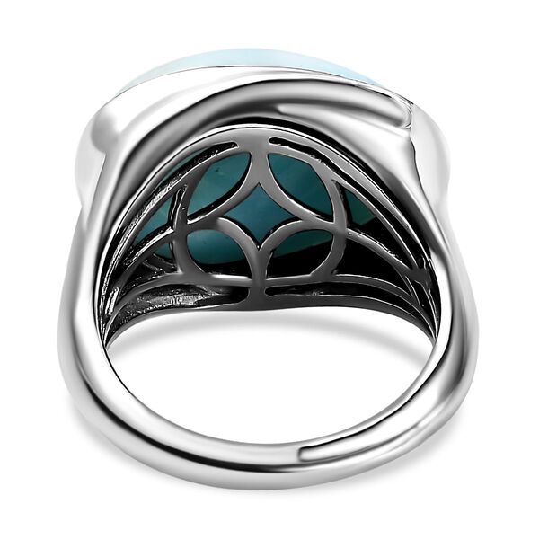 Larimar-Ring, 925 Silber platiniert  ca. 10,74 ct image number 6