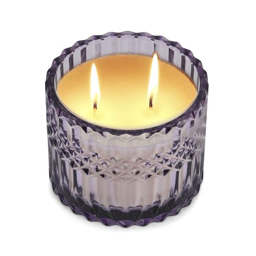 Handgefertige Duftkerze im Glasgefäß, 50h Brenndauer, Violett image number 0