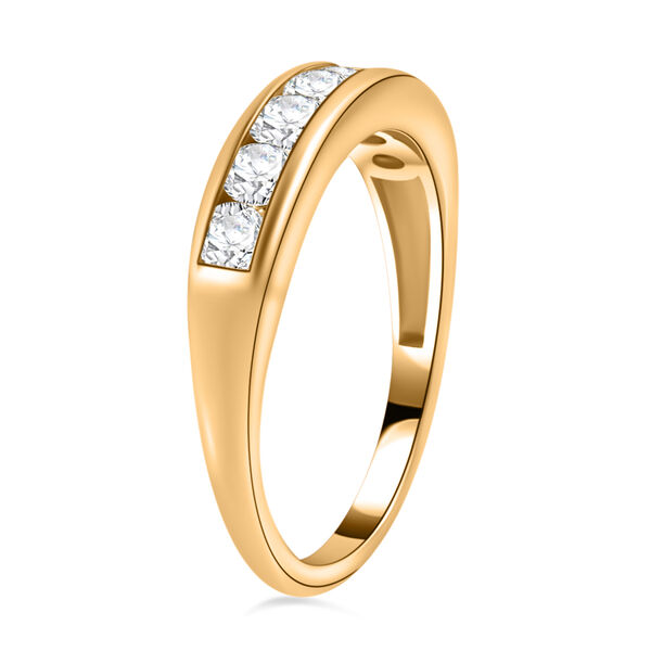 Moissanit Ring, 925 Silber vergoldet - 0,75 ct. image number 5