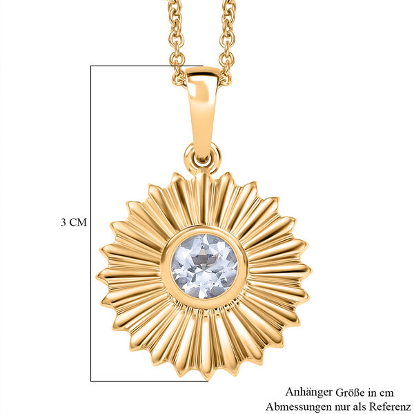 EverTrue wei&szlig;er Topas Anh&auml;nger mit 50cm Kette - 1,10 ct. image number 5