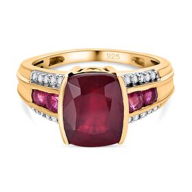 AAA Afrikanischer Rubin und Zirkon-Ring - 5,22 ct.