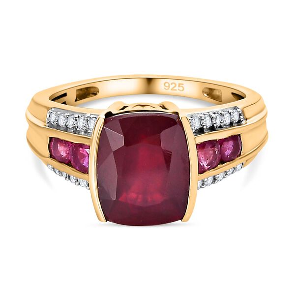 AAA Afrikanischer Rubin und Zirkon-Ring - 5,22 ct. image number 0