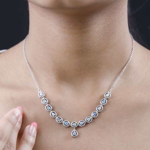 AA natürliche äthiopische Welo Opal-Halskette 45cm- 1,55 ct. image number 9