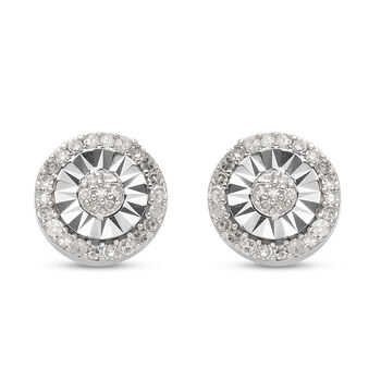 Diamant Ohrstecker 925 Silber platiniert ca. 0,25 ct