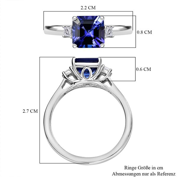 RHAPSODY AAAA Tansanit und VS Diamant Ring in 950 Platin - 1,93 ct. image number 7