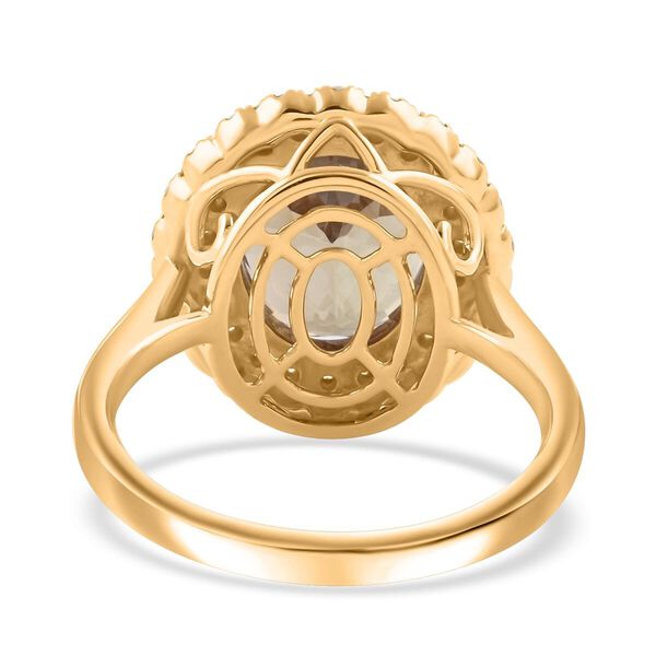 AAA Turkizit, Weißer Diamant Ring 585 Gold (Größe 17.00) ca. 5,04 ct image number 3