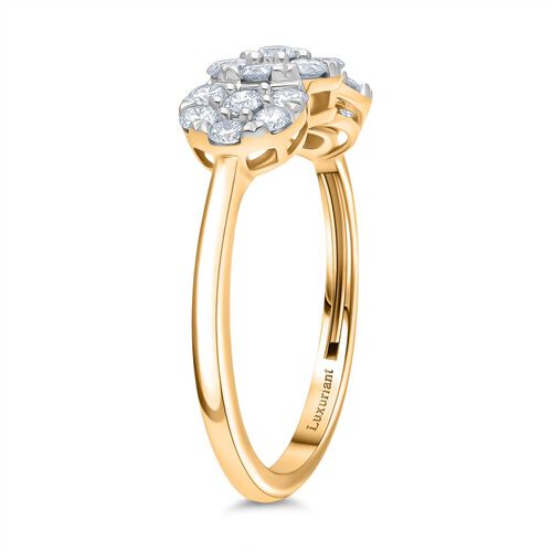 Lab Grown Diamant SI Ring 925 Silber 750 Gelbgold Vermeil (Größe 17.00) ca. 1,01 ct image number 3
