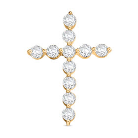 LUXURIANT DIAMOND- VS-GH Labor Diamant Kreuz Anhänger in 585 Gelbold - 0,50 ct.