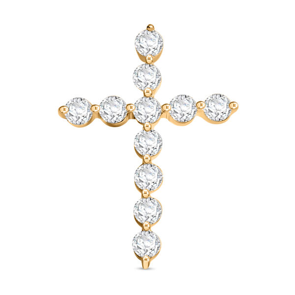 LUXURIANT VS-GH Labor Diamant Kreuz Anh&auml;nger in 585 Gelbold - 0,50 ct.