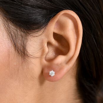 Moissanit Ohrringe 925 Silber rhodiniert ca. 0.43 ct