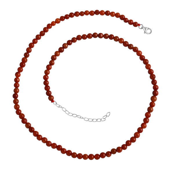 Rote Jade 45+5cm Halskette - 80 ct.