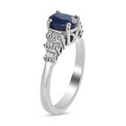 Masoala Saphir und Diamant Ring, 925 Silber platiniert, ca. 1,35 ct. image number 4