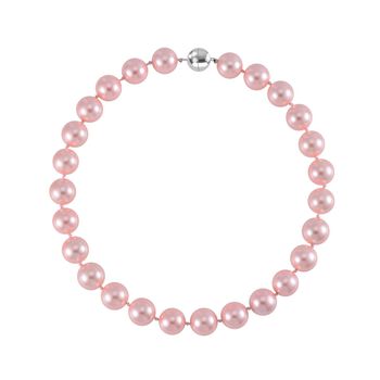 Rosa Muschelkernperle Halskette ca. 50 cm Reiner Edelstahl