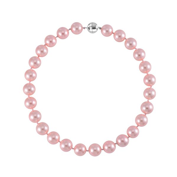 Rosa Muschelkernperle Halskette ca. 50 cm Reiner Edelstahl image number 3