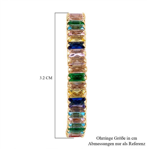 Mehrfarbiger Zirkonia Ohrringe Reines Messing ca. 4.00 ct image number 5