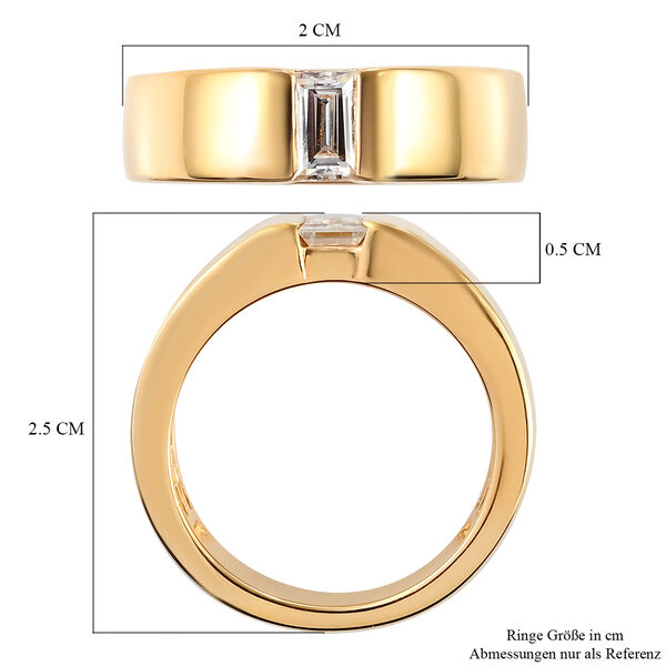 88 Facetten Moissanit Ring 925 Silber Gelbgold Vermeil  ca. 0,62 ct image number 6