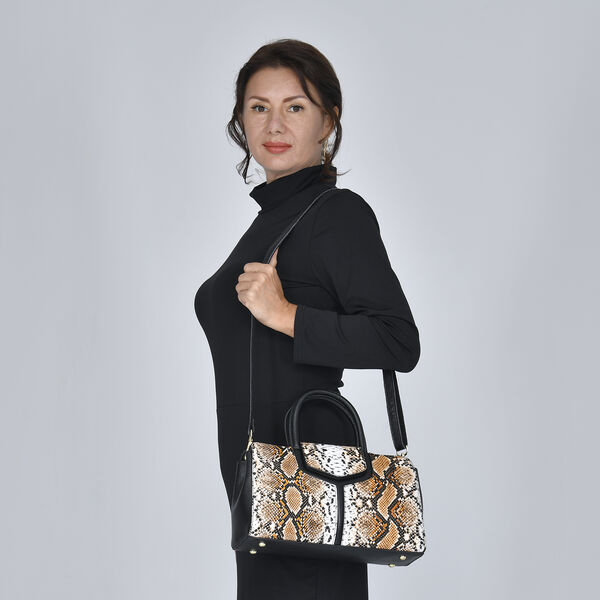 Handtasche aus 100% echtem Leder, Braun  image number 2