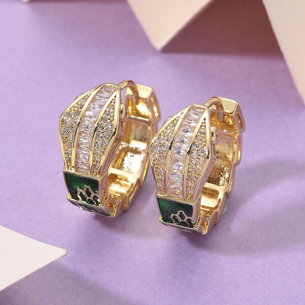 Weißer Zirkonia Ohrringe Nickelfreies Messing emailliert 0.50 ct image number 2