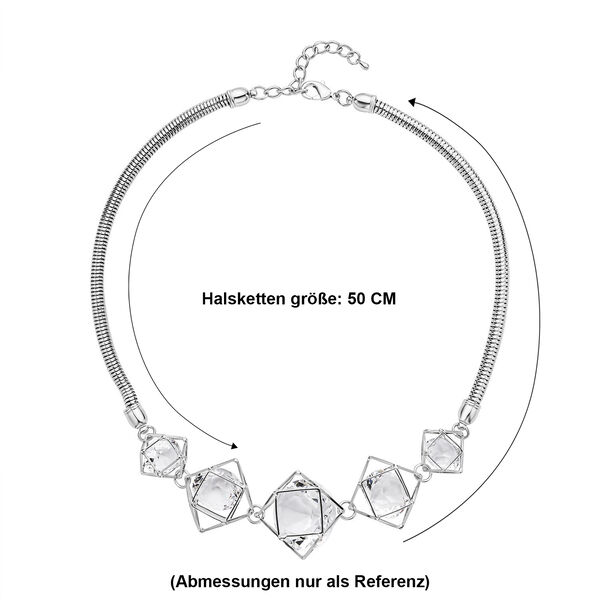 Wei&szlig;e Kristall-Halskette, 50 cm - 5 ct. image number 6
