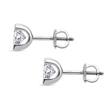 LUXURIANT SGL zertifizierte VS-EF Labor Diamant Ohrringe in 585 Wei&szlig;gold - 1 ct.