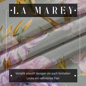 LA MAREY: Premium Selection - 100% Maulbeerenseiden-Halstuch mit P&auml;onien Druck, 35 x 150 cm, P&auml;onien