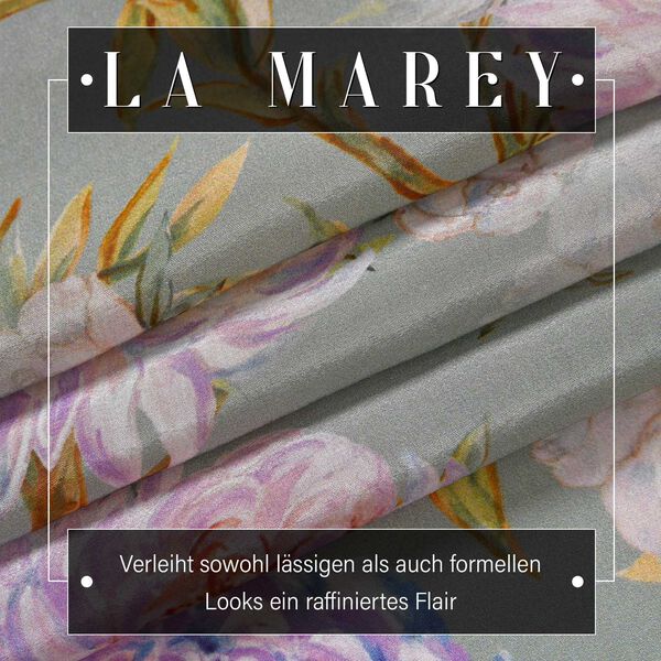 LA MAREY: Premium Selection - 100% Maulbeerenseiden-Halstuch mit P&auml;onien Druck, 35 x 150 cm, P&auml;onien image number 2
