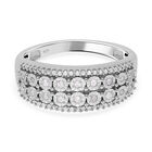 Weißer Diamant Ring, 925 Silber platiniert (Größe 19.00) ca. 0.33 ct