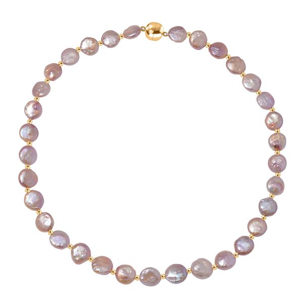 11-12mm lila Süßwasserperlen-Halskette, 50cm - 170 ct. image number 3