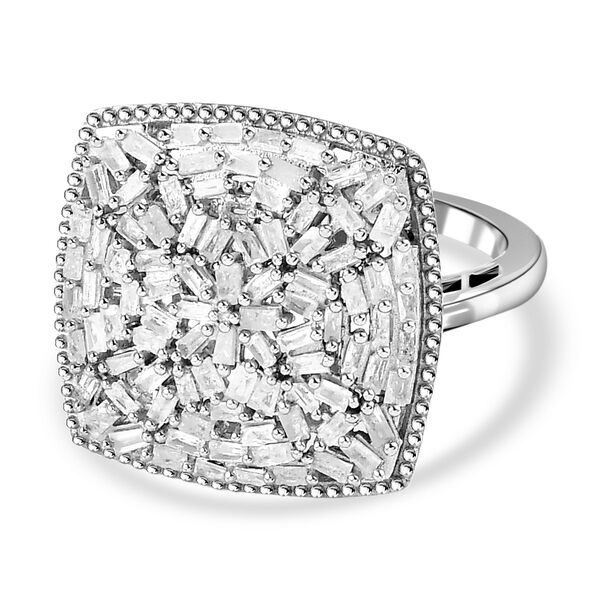 Wei&szlig;er Diamant-Cluster-Ring - 1 ct. image number 0