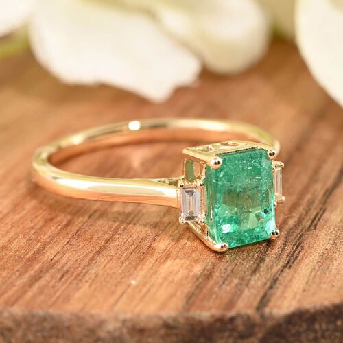 LUXORO AAA Kolumbianischer Smaragd und weißer Diamant-Ring - 1,20 ct. image number 1