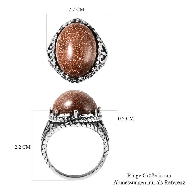 Gold Sandstein Ring in Edelstahl image number 7