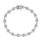 Moissanit Armband, ca. 19 cm, 925 Silber platiniert ca. 2.00 ct