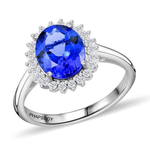 RHAPSODY zertifiziert und geprüft AAAA Tansanit und Diamant Ring in 950 Platin - 3,10 ct. image number 0