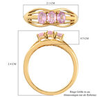 Fissure gefüllt rosa Saphir 3 Stein Ring 925 Silber vergoldet  ca. 0,76 ct image number 6