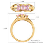Fissure gefüllt rosa Saphir 3 Stein Ring 925 Silber vergoldet  ca. 0,76 ct image number 6