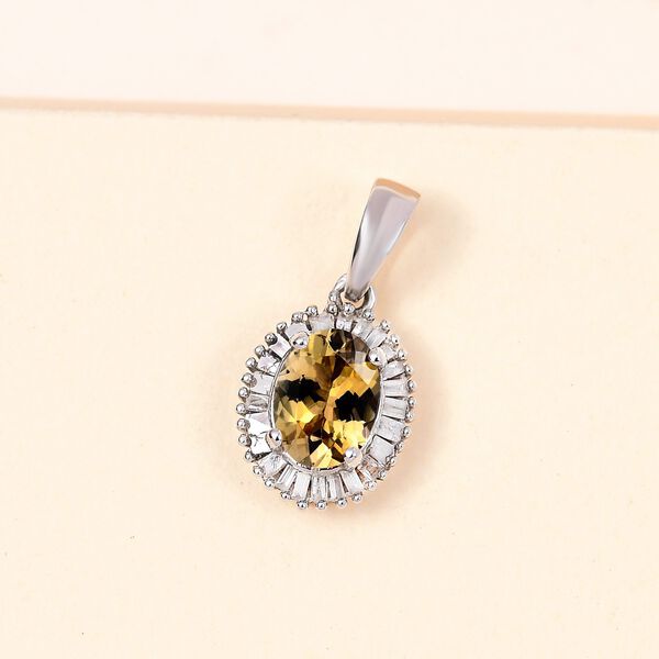 AA natürlicher goldener Tansanit und Diamant-Anhänger - 0,99 ct. image number 2