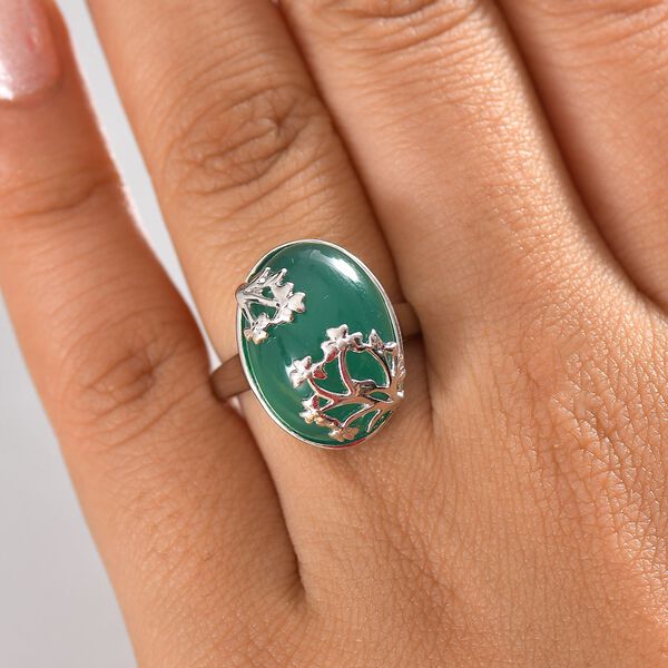 Verde Onyx Ring Messing (Gr&ouml;&szlig;e 16.00) ca. 10,77 ct image number 2