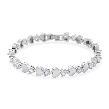 Wei&szlig;er Kristall Armband ca. 19 cm, silberfarben