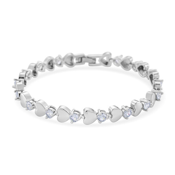 Wei&szlig;er Kristall Armband ca. 19 cm, silberfarben