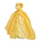 LA MAREY handgemalter Damen Schal aus Seidenchiffon, Gelb image number 0