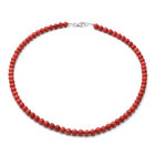 Rote Korallen Halskette ca. 45 cm lange 925 Silber ca. 80.75 ct