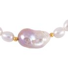 Mehrfarbige Barockperle Perle und AAAA Weiße Süßwasser Perle Armband, ca. 16.5 cm, 925 Silber vergoldet image number 3