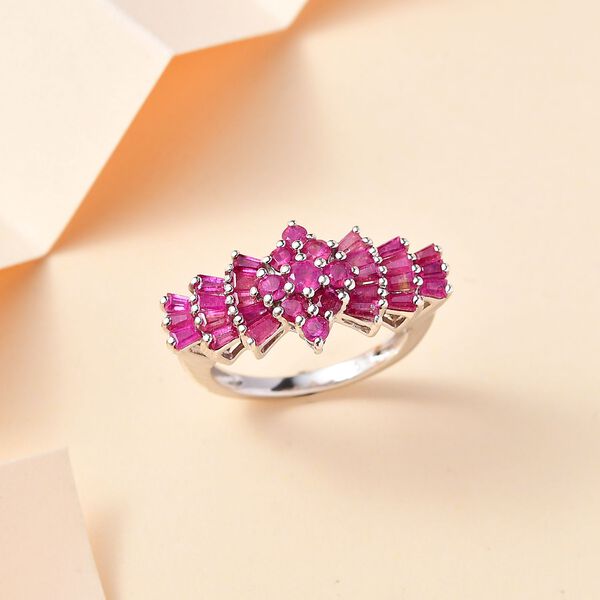 AA Afrikanischer Rubin-Ring, 925 Silber 750 rhodiniert - 1,87 ct. image number 2