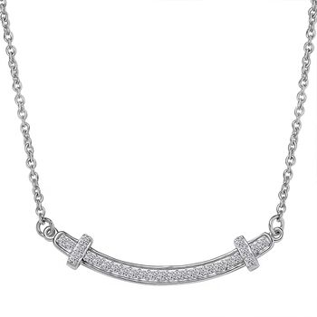 LUXURIANT SI Labor Diamant 45+5cm Halskette, 925 Silber rhodiniert - 0,33 ct.
