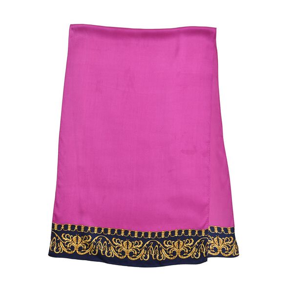 LA MAREY 100% Maulbeerseidenschal, Magenta image number 2