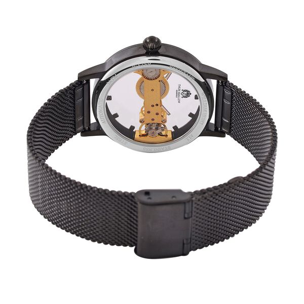 WILLIAM HUNT Wasserdichte Uhr mit Automatikwerk und Netzarmband in Ros&eacute;goldton, 24cm image number 5
