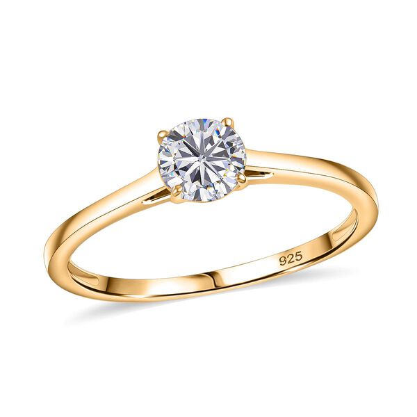 Moissanit Ring, 925 Silber 750 vergoldet  - 0,46 ct. image number 3