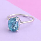 AAA kambodschanischer, blauer Zirkon Solitär-Ring, 585 Weißgold  ca. 3,50 ct image number 1